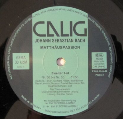 Calig CAL 30 859 / 60 - Johann Sebastian Bach - Matthäuspassion - Image 7