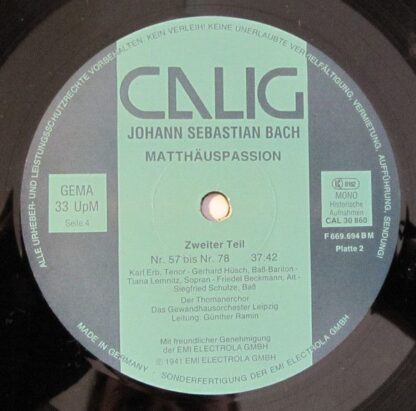 Calig CAL 30 859 / 60 - Johann Sebastian Bach - Matthäuspassion - Image 8