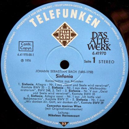 Telefunken 6.41970 AF - Johann Sebastian Bach, Nikolaus Harnonco - Image 3