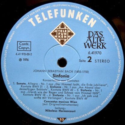 Telefunken 6.41970 AF - Johann Sebastian Bach, Nikolaus Harnonco - Image 4