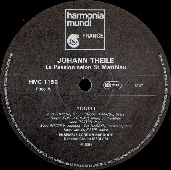 Harmonia Mundi HMC 1159 - Johann Theile, Charles Medlam, London - Image 3