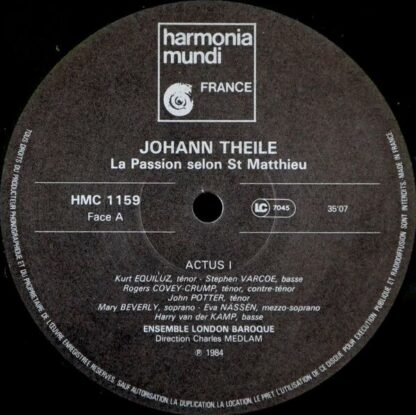 Harmonia Mundi HMC 1159 - Johann Theile,Charles Medlam,London Ba - Image 3