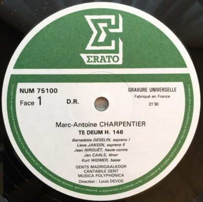 Erato NUM 75100 - Marc Antoine Charpentier - Te Deum / Laudate D - Image 4