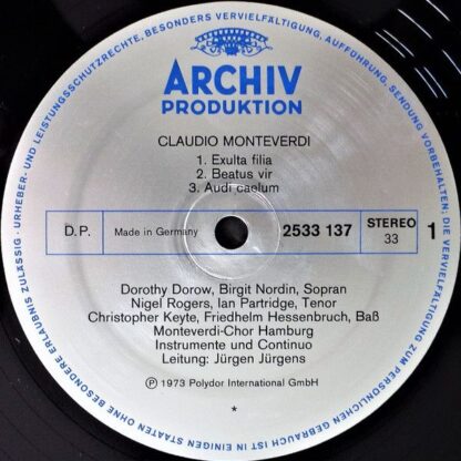 Archiv Produktion 2533 137 - Claudio Monteverdi, Dorothy Dorow, - Image 6