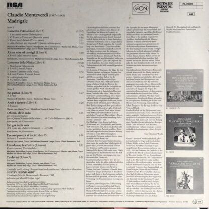 RCA Red Seal RL 30390 - Claudio Monteverdi, Gustav Leonhardt - M - Image 5