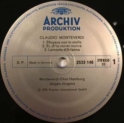 Archiv Produktion 2533 146 - Claudio Monteverdi, Monteverdi-Chor - Image 3
