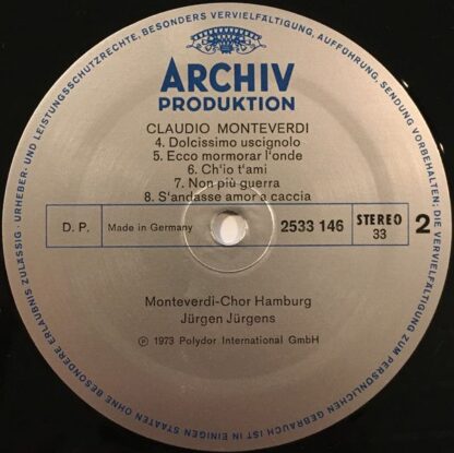 Archiv Produktion 2533 146 - Claudio Monteverdi, Monteverdi-Chor - Image 4