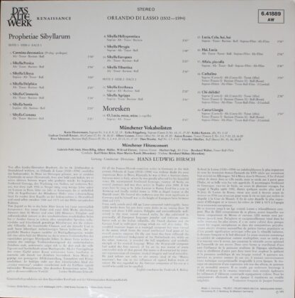 Telefunken 6.41889 AW - Roland de Lassus, Münchener Vokalsoliste - Image 2