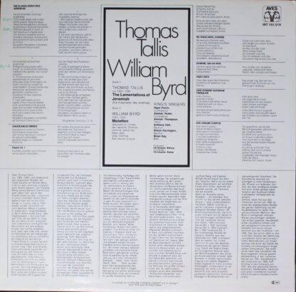 Aves INT 161.519 - Thomas Tallis, William Byrd, The King's Singe - Image 2