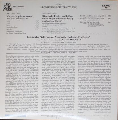 Telefunken 6.42000 AW - Leonhard Lechner - Missa Tertia 1584 / P - Image 2