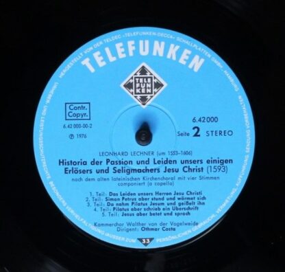 Telefunken 6.42000 AW - Leonhard Lechner - Missa Tertia 1584 / P - Image 6
