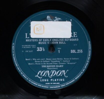 L'Oiseau-Lyre SOL 255 - Thurston Dart, John Bull - Masters Of Ea - Image 3