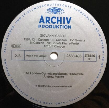 Archiv Produktion 2533 406 - Giovanni Gabrieli, London Cornett A - Image 7