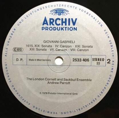 Archiv Produktion 2533 406 - Giovanni Gabrieli, London Cornett A - Image 8