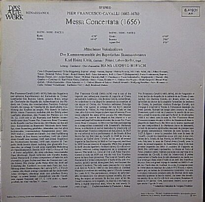 Telefunken 6.41931 AW - Francesco Cavalli - Messa Concertata 165 - Image 2