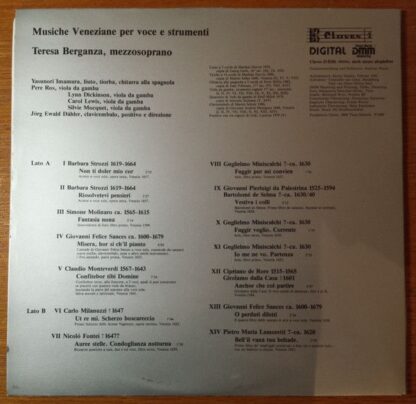 Claves D 8206 - Teresa Berganza - Musiche Veneziane Per Voce E S - Image 2