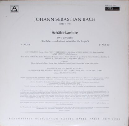 Bärenreiter-Musicaphon BM 30 SL 1357 - Johann Sebastian Bach, Ed - Image 2