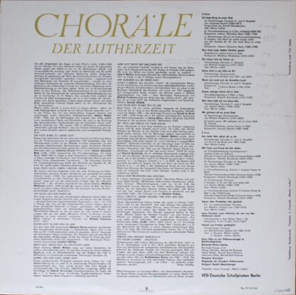 Eterna 8 20 665 - Various - Choräle Der Lutherzeit (450 Jahre Re - Image 2