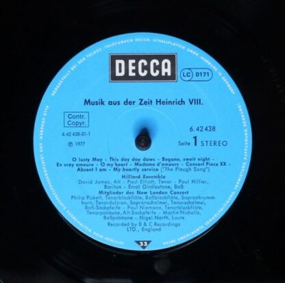 DECCA 6.42438 - The Hilliard Ensemble, Members Of The New London - Image 4