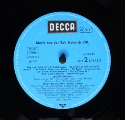 DECCA 6.42438 - The Hilliard Ensemble, Members Of The New London - Image 5