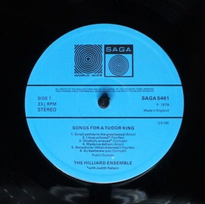 Saga SAGA 5461 - The Hilliard Ensemble - Songs For A Tudor King - Image 3
