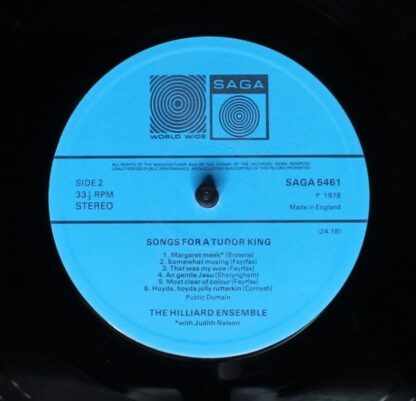 Saga SAGA 5461 - The Hilliard Ensemble - Songs For A Tudor King - Image 4