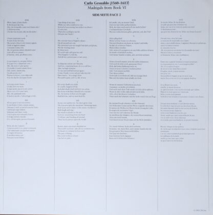 CBS Masterworks Digital D 37758 - Carlo Gesualdo, Collegium Voca - Image 4