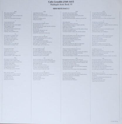 CBS Masterworks Digital D 37758 - Carlo Gesualdo, Collegium Voca - Image 4