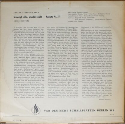 Eterna 7 20 114 - Johann Sebastian Bach - Schweigt Stille, Plaud - Image 2