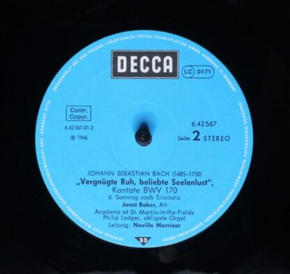 DECCA 6.42567 AH - Janet Baker, Johann Sebastian Bach, St. Antho - Image 4