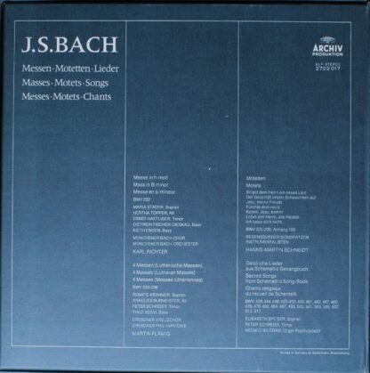 Archiv Produktion 2722 017 - Johann Sebastian Bach - Messen, Mot - Image 2