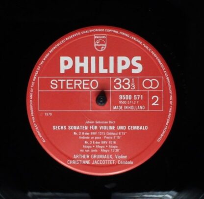 Philips 6769 017 - Johann Sebastian Bach, Arthur Grumiaux, Chris - Image 6