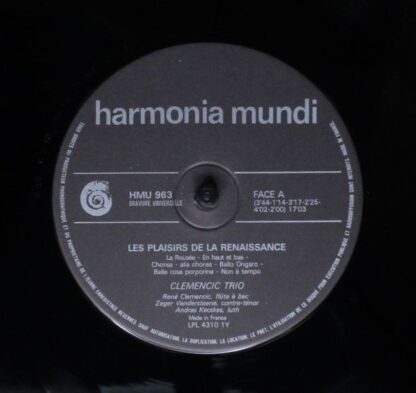 Harmonia Mundi HMU 963 - Clemencic Trio - Les Plaisirs De La Ren - Image 5