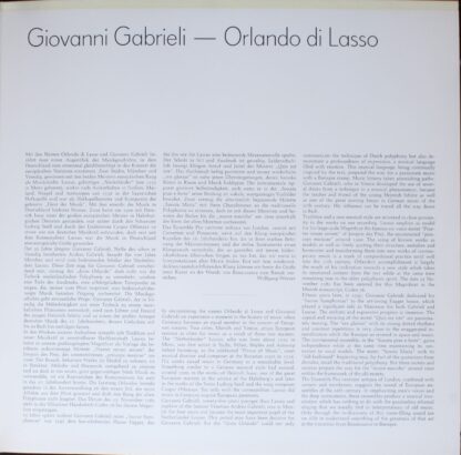 Harmonia Mundi 25 21750-7 - Giovanni Gabrieli, Roland de Lassus, - Image 4