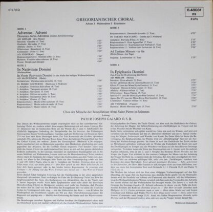 DECCA 6.48081 - Chœur Des Moines De L'Abbaye Saint-Pierre De Sol - Image 2