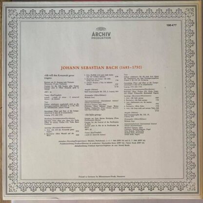 Archiv Produktion 198 477 - Johann Sebastian Bach - Kantaten • C - Image 2
