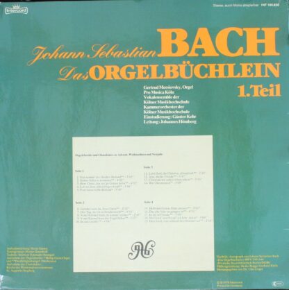 Intercord 180.830 - Johann Sebastian Bach, Gertrud Meriovsky, Pr - Image 2
