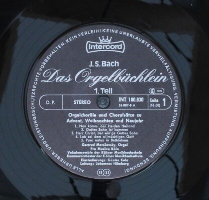 Intercord 180.830 - Johann Sebastian Bach, Gertrud Meriovsky, Pr - Image 5