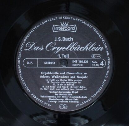 Intercord 180.830 - Johann Sebastian Bach, Gertrud Meriovsky, Pr - Image 8