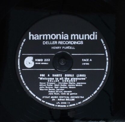 Harmonia Mundi HMU 222 - Henry Purcell, Deller Consort, Stour Mu - Image 5