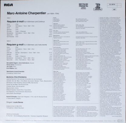 Erato ZL 30741 - Marc Antoine Charpentier, Het Westvlaams Vocaal - Image 2
