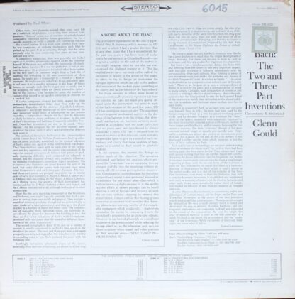 Columbia Masterworks MS 6622 - Glenn Gould, Johann Sebastian Bac - Image 2