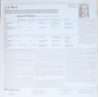 Editio Laran ST 7075 - Gerard Dekker, Johann Sebastian Bach - Si - Image 2