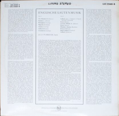 RCA LSC 2560-B - Julian Bream - The Golden Age Of English Lute M - Image 2