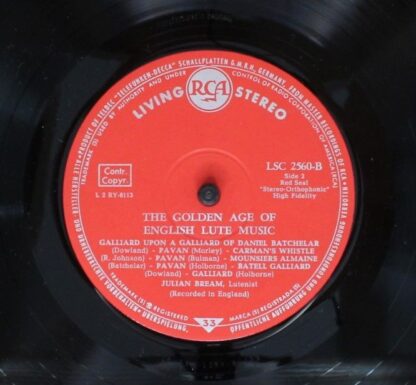 RCA LSC 2560-B - Julian Bream - The Golden Age Of English Lute M - Image 4