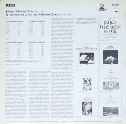 Erato ZL 30561 - Johann Sebastian Bach, Zuzana Růžičková - 15 In - Image 2