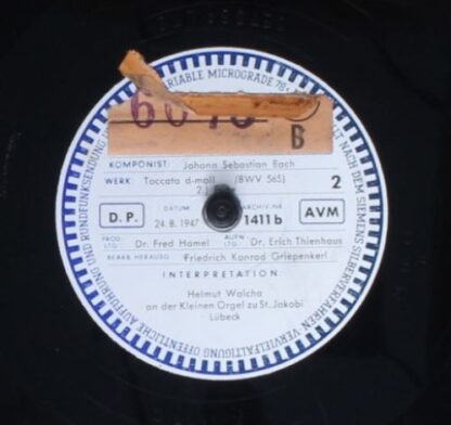 Archiv Produktion 1411 - Helmut Walcha - Toccata D-Moll (BWV 565 - Image 2