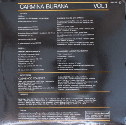 Harmonia Mundi HMU 335 - Clemencic Consort, René Clemencic - Car - Image 2