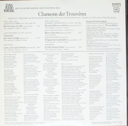 Telefunken 6.41275 - Studio Der Frühen Musik - Chansons Der Trou - Image 2