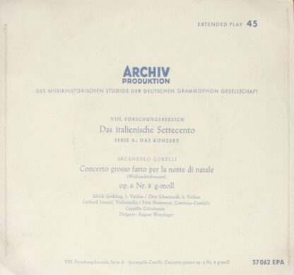 Archiv Produktion 37062 EPA - Arcangelo Corelli - Concerto Gross
